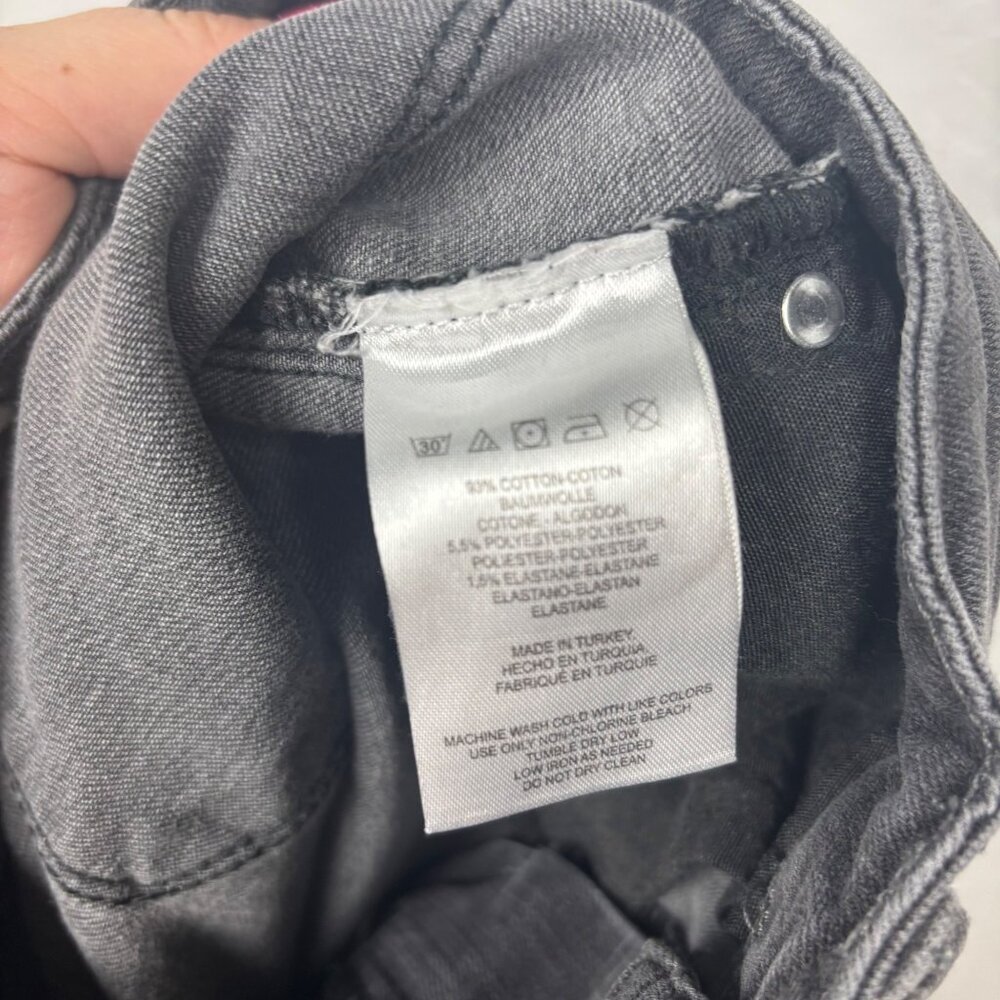Free People 26 High-Rise Cropped Raw Hem Straight Leg Jeans Gray Black Wash - Picture 4 of 5